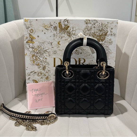 Mini Lady Dior in Black - Lambskin w/Champagne Gold Hardware - Picture 6 of 15